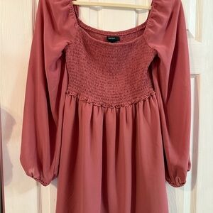 Forever 21 Dusty Rose Smocked Top